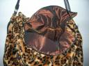 Sac  léopard 35 x 40 avec bandoulière noire